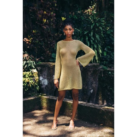 Cult Gaia Hazen Knit Dress in Gold - Picture 10 of 16